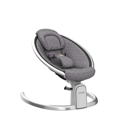 Hot Mom Cotton Baby Rocker, Baby Cradle with 5 Vibration Amplitudes, Bluetooth Music, Lightweight Baby Rocking Chair with Smoother Rocking Movement, Dark Grey