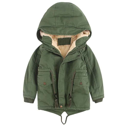 linboo Children's Winter Jacket Boys Girls Warm Lined Blouson Hoodie Thick Coat Parka Baby Winter Coats