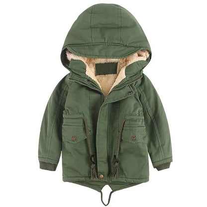 linboo Children's Winter Jacket Boys Girls Warm Lined Blouson Hoodie Thick Coat Parka Baby Winter Coats