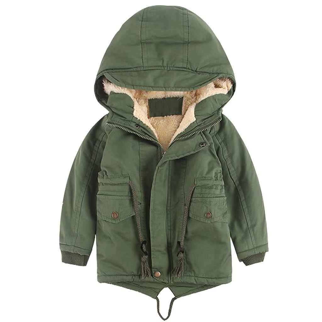 linboo Children's Winter Jacket Boys Girls Warm Lined Blouson Hoodie Thick Coat Parka Baby Winter Coats