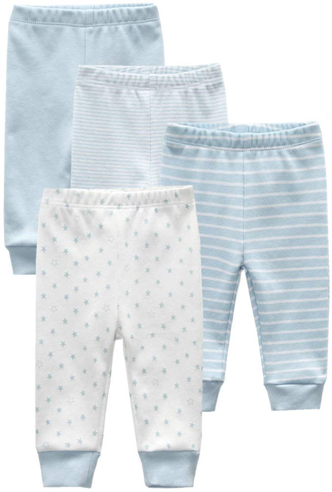Kiddiezoom Unisex Babyhose für Mädchen Jungen Baby Jogginghose, 4er-Pack
