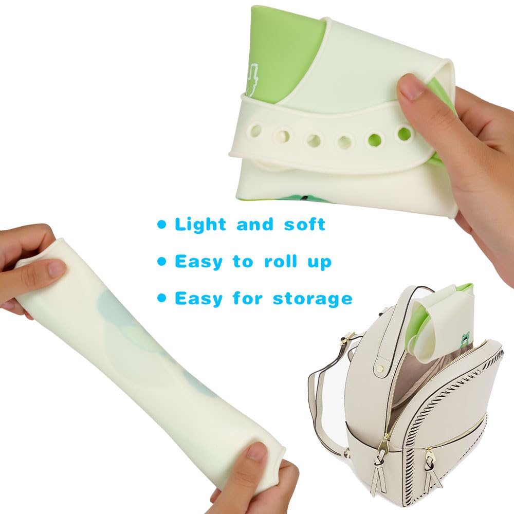 Vicloon Silikon Baby Lätzchen, 2 Stück Baby Lätzchen mit Auffangschale, BPA Frei, Einfache Reinigung, Wasserdicht Silikon-lätzchen für Jungen Mädchen, Kaninchen-Einhorn（Rosa）