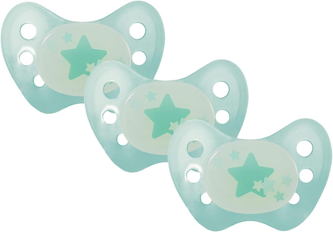 dentistar Night Silikon Schnuller 3er-Set - Größe 1 Schnuller 0-6 Monate - Glow in the Dark Nuckel mit Dentalstufe – BPA-frei – Made in Germany - Katze, Rosa - Meloni2