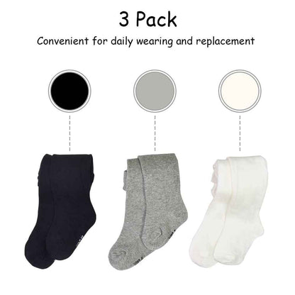 SPTRAMLE Baby Tights Girls Tights - 3 Pairs for Toddlers (0-2 Years) Cotton Tights, Baby Comfortable Breathable 9 Months 18 Months