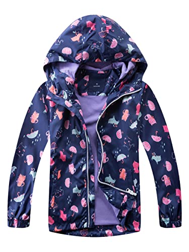YOUNGSOUL Girls Rain Jacket Wind and Waterproof Transition Jacket 
