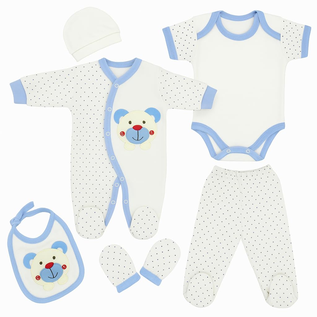 Neugeborenen Baby Geschenk Set 100% natürliche Baumwolle Erstausstattung Erstlingsausstattung Ausstattung Unisex Kleidung Geschenkset Babyausstattung für Babys 0-4 Monate (Koala)