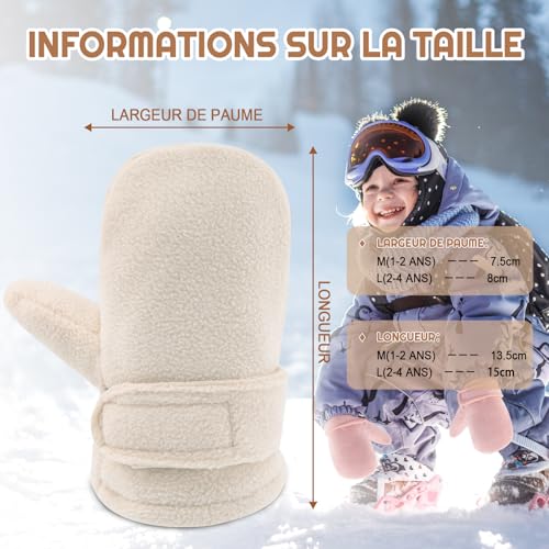 SEYUFN Baby Winter Gloves Fleece Lining Toddler Boys Warm Soft Baby Girls Adjustable Gloves Outdoor Gloves