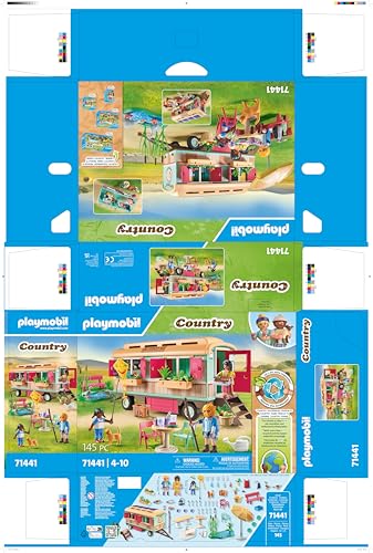 PLAYMOBIL Country 71441 Gemütliches Bauwagencafé, spielerisches Lernen mit liebevoll gestaltetem Bauwagen, detailreicher Austattung und einem Gänseteich, nachhaltiges Spielzeug für Kinder ab 4 Jahren