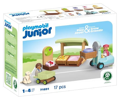 PLAYMOBIL JUNIOR | Erlebnisturm mit Eisstand | nachhaltiges Spielzeug aus biobasierten Kunststoffen | für Kinder ab 1 Jahr | 71703