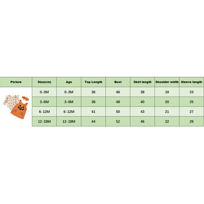 Geagodelia Baby Girl Halloween Clothing Outfit Pumpkin Ghost Baby Clothing Set Body Top + Jumpsuit Dress Newborn Soft Baby Set