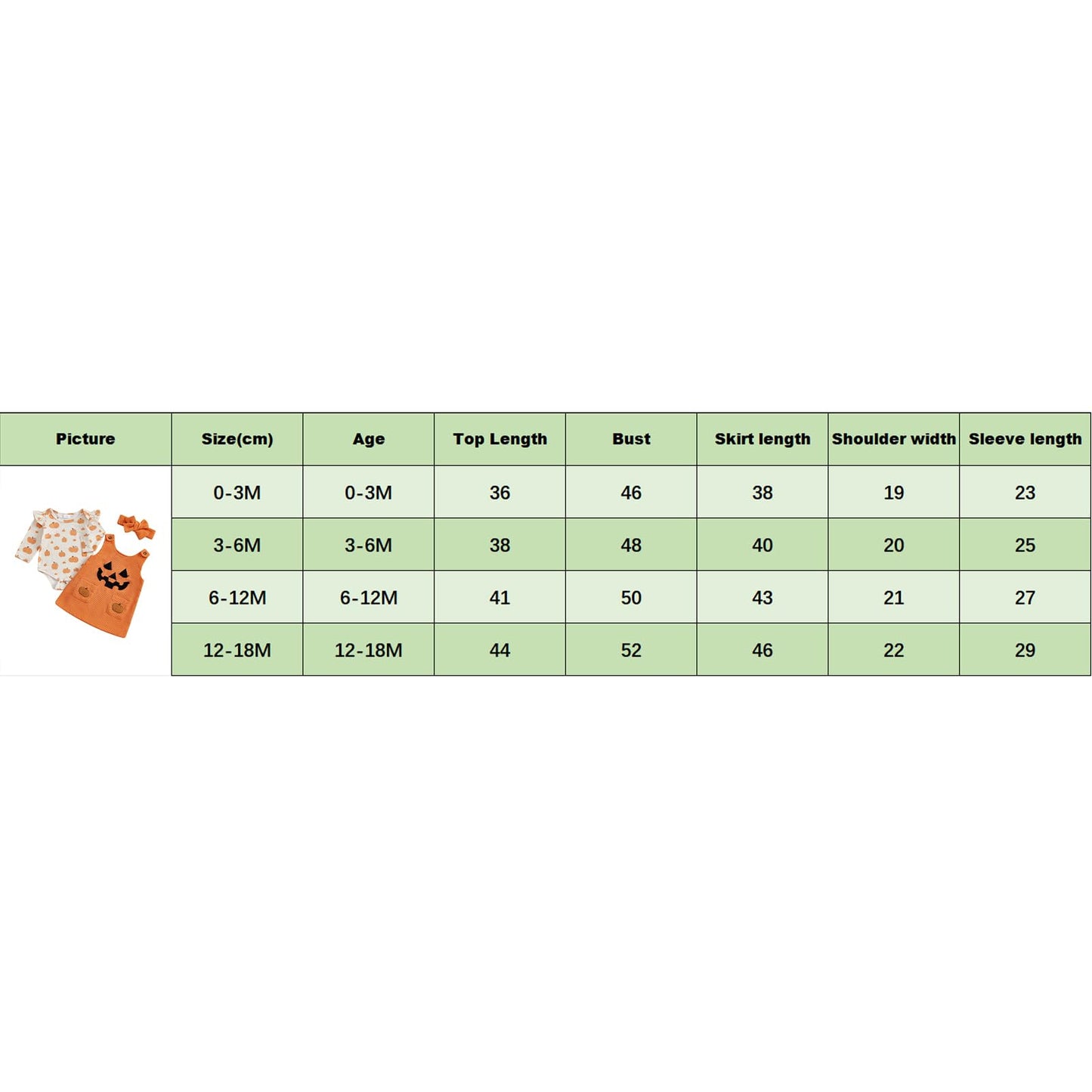 Geagodelia Baby Girl Halloween Clothing Outfit Pumpkin Ghost Baby Clothing Set Body Top + Jumpsuit Dress Newborn Soft Baby Set