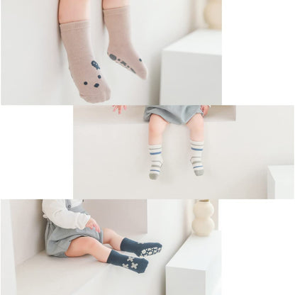 Rutschfeste Socken für Baby Mädchen Jungen 5 Paar Kinder Anti Rutsch Socken Sportsocken Stoppersocken