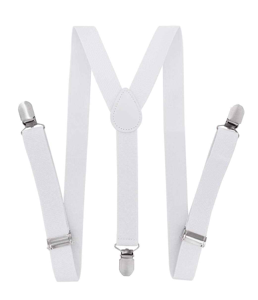 axy HTK25-1 Children's Boys Braces Y Shape Wide 2.5 cm with 3 Strong Clips Can be Combined with Bow Tie Plain Colours