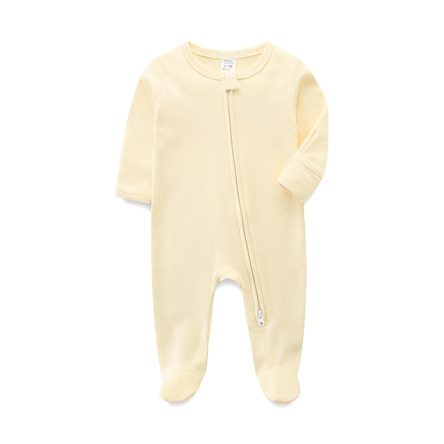 Baby Schlafanzug, Baby Strampler, Neugeborene Strampler Doppelreißverschluss, Baumwolle Langarm Schlafanzug Neugeborene, Schlafstrampler Pyjam Kleidung für Junge Mädchen 0-3 Monate