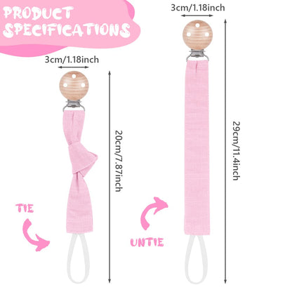 Vicloon Schnullerkette Baumwolle,3 Stück Schnullerkette Baby for Mädchen und Jungs,Baby Schnullerkette Clip Geschenk zum Baby -Bär