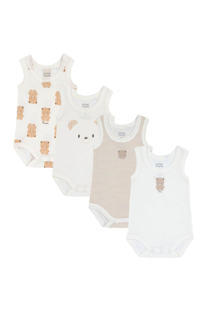 Chicco Unisex Baby Set Ärmellos Bodys aus Baumwolle Body (4er Pack)