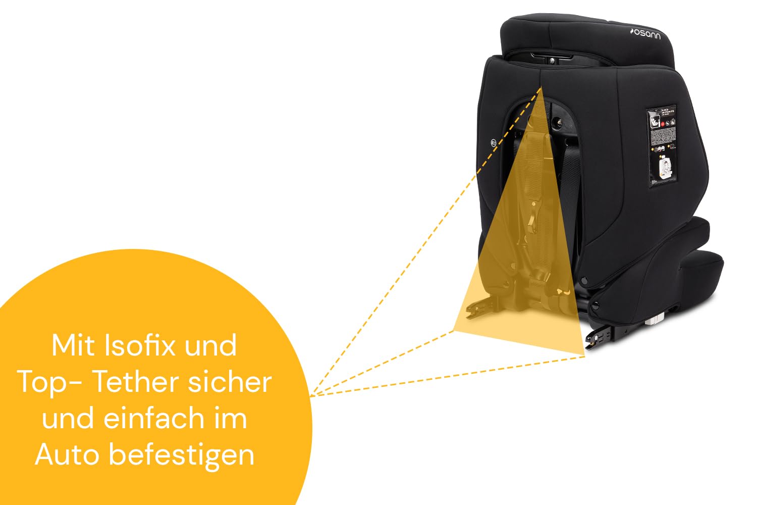 Osann Jazzi Isofix – Der sichere Kindersitz ab 1 Jahr (76–150 cm), mitwachsend mit Isofix & Top-Tether, Schutz & Geborgenheit auf jeder Fahrt - Sunset - Meloni2
