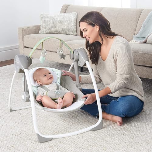 Ingenuity, tragbare Babyschaukel, Cuddle lamp - mit Melodien, Zeit- und Schaukeleinstellung