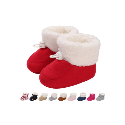 Baby Winter Shoes Warm Baby Shoes Winter Non-Slip Adjustable Newborn Snow Shoes First Walking Shoes Lined Thermal Fleece Crawling Shoes Slippers Winter Boots 0-18 Months