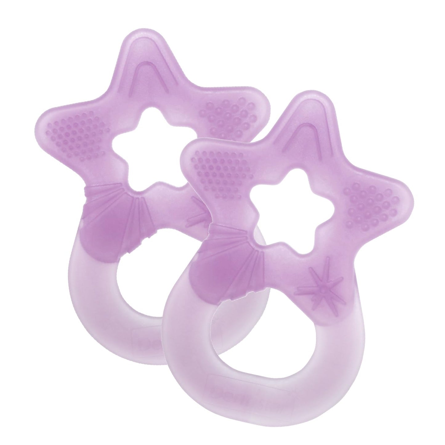 Dentistar Beißring 2er-Set – Teether für Babys & Kleinkinder ab 3 Monate – Baby Beißring mit Griff aus weichem Material zur Zahnungshilfe & Massage – Made in Germany – Pink & Lila