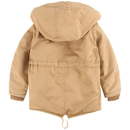amropi Children's Boys Hooded Jacket with Fleece Lining Coat Parka Jacket Outerwear for 3-10 Years