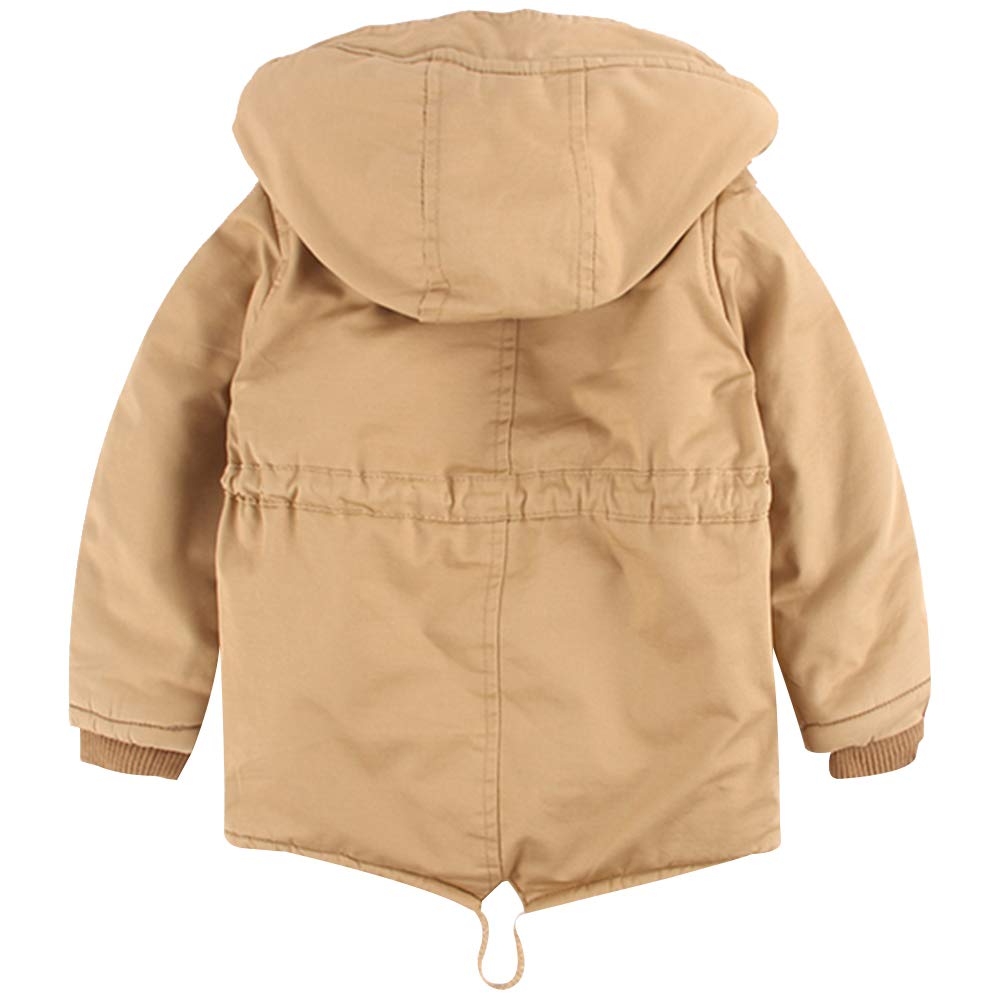 amropi Children's Boys Hooded Jacket with Fleece Lining Coat Parka Jacket Outerwear for 3-10 Years