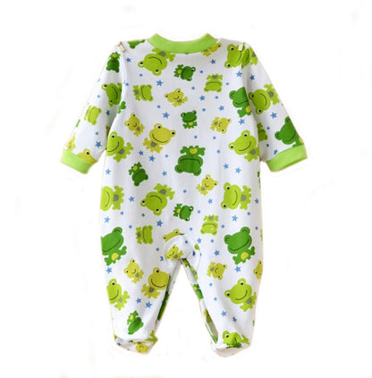 KIDDLETOWN Baby Pyjamas Newborn Baby Girls 0-3 Months Organic Cotton Long Sleeve Popper Frog Cartoon