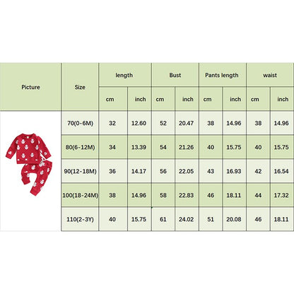 Baby Boys Girls Outfit Snow Sweatshirt + Trousers Two Piece Set Christmas New Year Baby Newborn Clothing