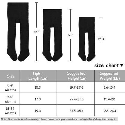 SPTRAMLE Baby Tights Girls Tights - 3 Pairs for Toddlers (0-2 Years) Cotton Tights, Baby Comfortable Breathable 9 Months 18 Months