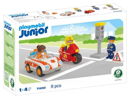 PLAYMOBIL Junior Heroes of Everyday Life Sustainable Toy for Children from 1 Year Including Doctor, Firefighter and Policeman, 71692