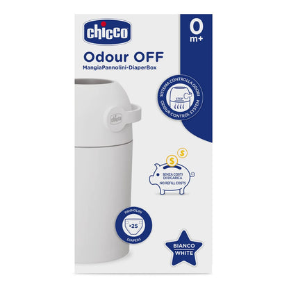 Chicco Windeleimer Odour Off, geruchsdichtes System, platzsparender Baby Windeleimer mit Deckel, einfach zu benutzen und zu reinigen, Ohne Nachfüllkassetten, funktioniert mit herkömmlichen Tüten