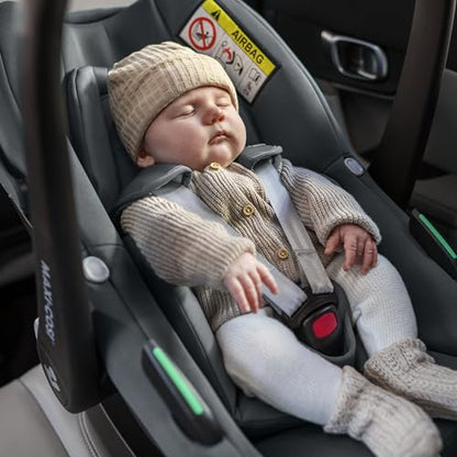 Maxi-Cosi Pebble i-Size, Babyschale, 0–15 Monate, 0–13 kg, 40–83 cm, leichter i-Size Kindersitz, Click&Go-Installation, G-CELL Seitenaufprallschutz, Sitzverkleinerer, Tonal Black - Meloni2