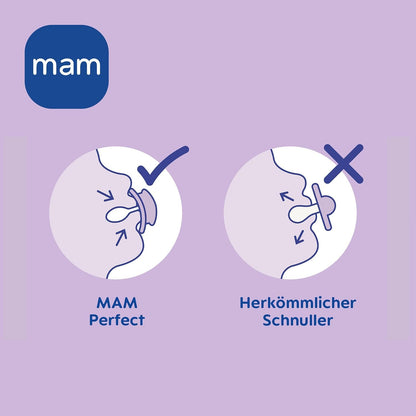 MAM Perfect Day & Night Schnuller | 0-6 Monate | Babyschnuller für Neugeborene | 94% Akzeptanz | beugt Zahnfehlstellungen vor | mit Zahnmedizinern entwickelt| SkinSoft Silikon |Igel/Schaf | 4 Stück