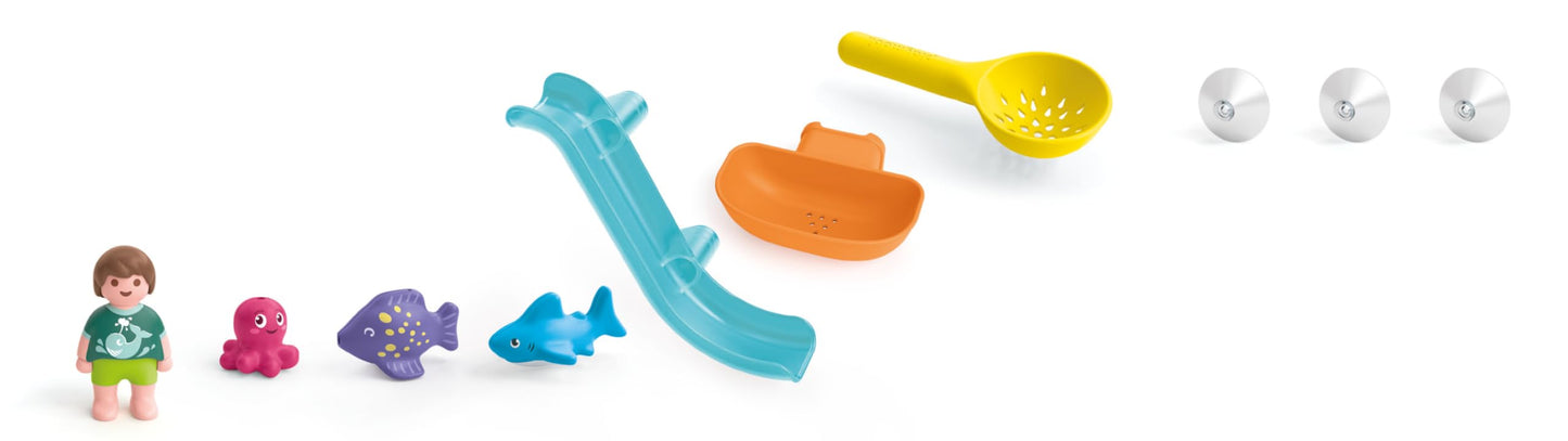 PLAYMOBIL Junior Aqua Tinti Sustainable Toy for Children from 1 Year Old Colourful Squid with Rings for Colour Sorting 71438
