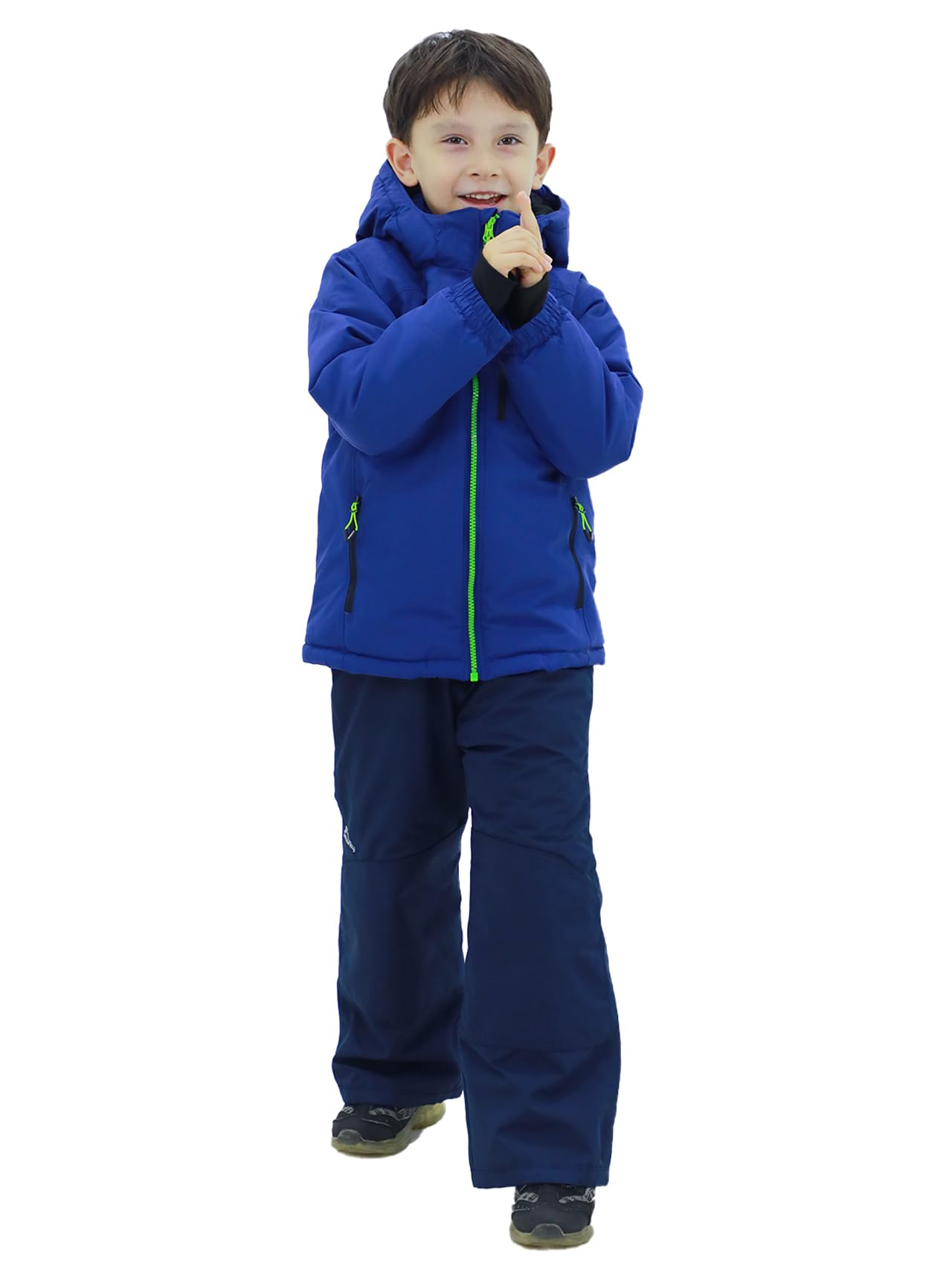 SMONTY SNOWER Boys' Snowsuit with Removable Hood, Ski Suit, Extra Warm, Winter Suit