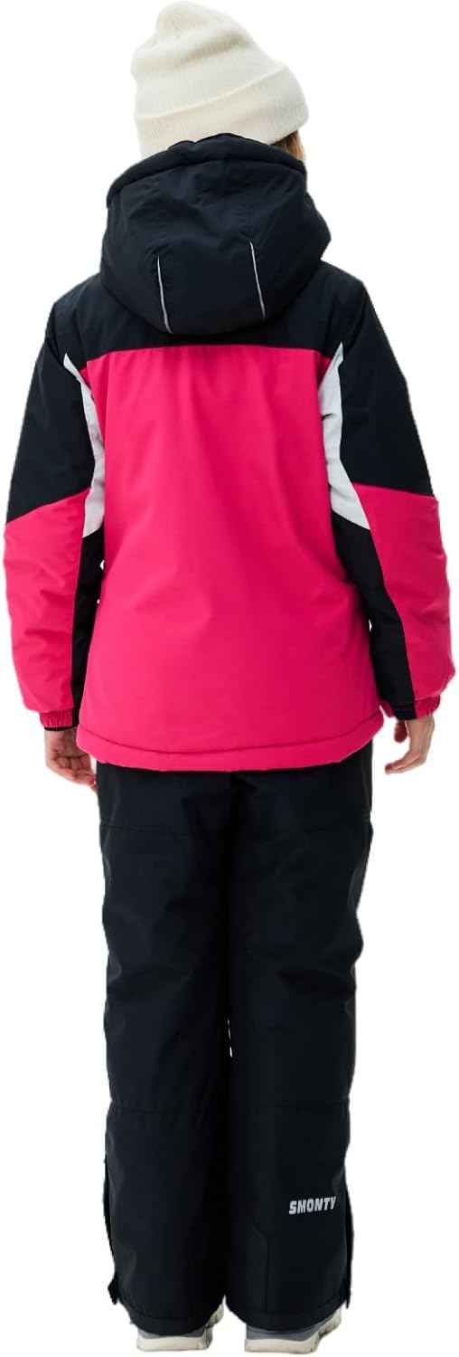 Children's Ski Suit Girls Waterproof Windproof and Warm 2-Piece with Hood 6-16 Years Outdoor Sports, Mountaineering, Skiing