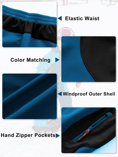 HFDWYJ Children's Softshell Trousers with Fleece Lining Waterproof Trousers Children's Outdoor Trousers Children's Ski Trousers Children's Hiking Trousers Children's Rain Trousers Sports Trousers Boys