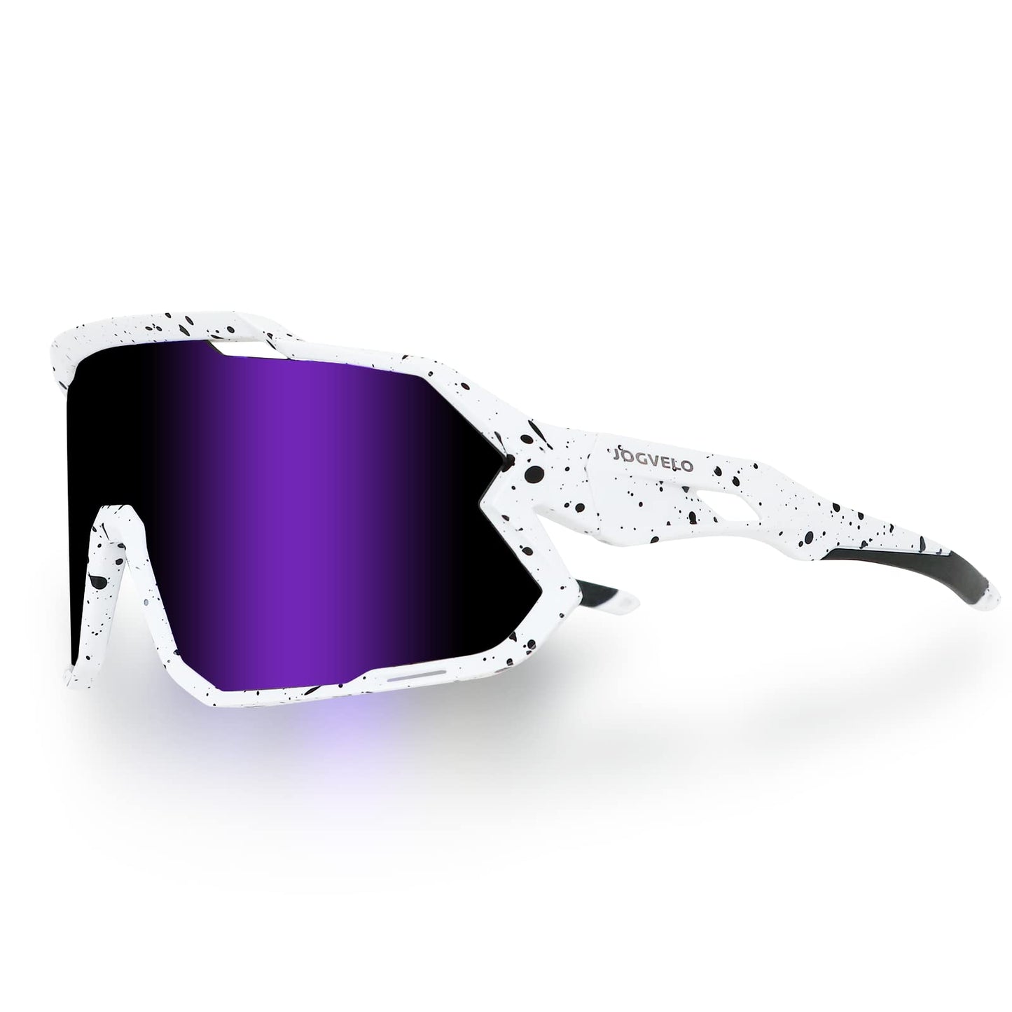 JOGVELO Polarisierte Sonnenbrille, Fahrradbrille Herren Damen mit 3 Wechselgläsern Sportbrillen Radbrille für Radfahren Laufen Angeln