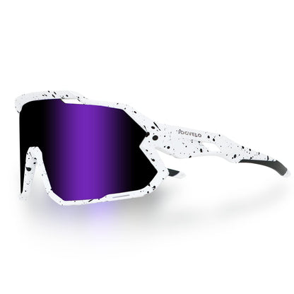 JOGVELO Polarisierte Sonnenbrille, Fahrradbrille Herren Damen mit 3 Wechselgläsern Sportbrillen Radbrille für Radfahren Laufen Angeln