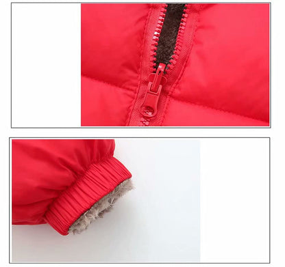 Natashas Baby Children's Winter Jacket Coat with Hood Jacket Warm Baby Cute Plush Bear Ears Boys Girls Cotton Jacket