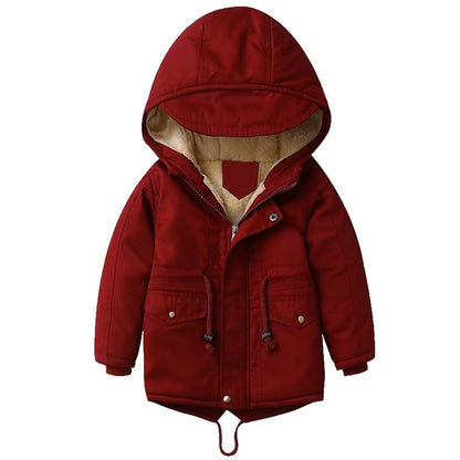 linboo Children's Winter Jacket Boys Girls Warm Lined Blouson Hoodie Thick Coat Parka Baby Winter Coats