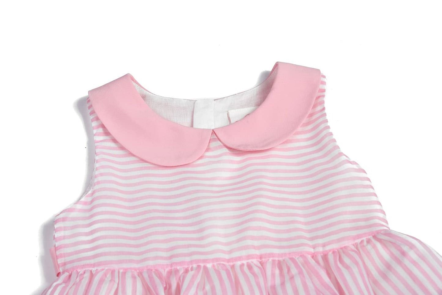 BONNY BILLY Mädchen Kleider Ärmellos Sommer Freizeit Gestreift Blumen A-Linie Kinder Kleid mit Kragen
