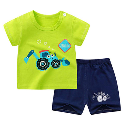 Baby Kleinkind Jungen 4 Stück T-Shirts und Shorts Dinosaurier Tops & Shorts Sommer Outfits