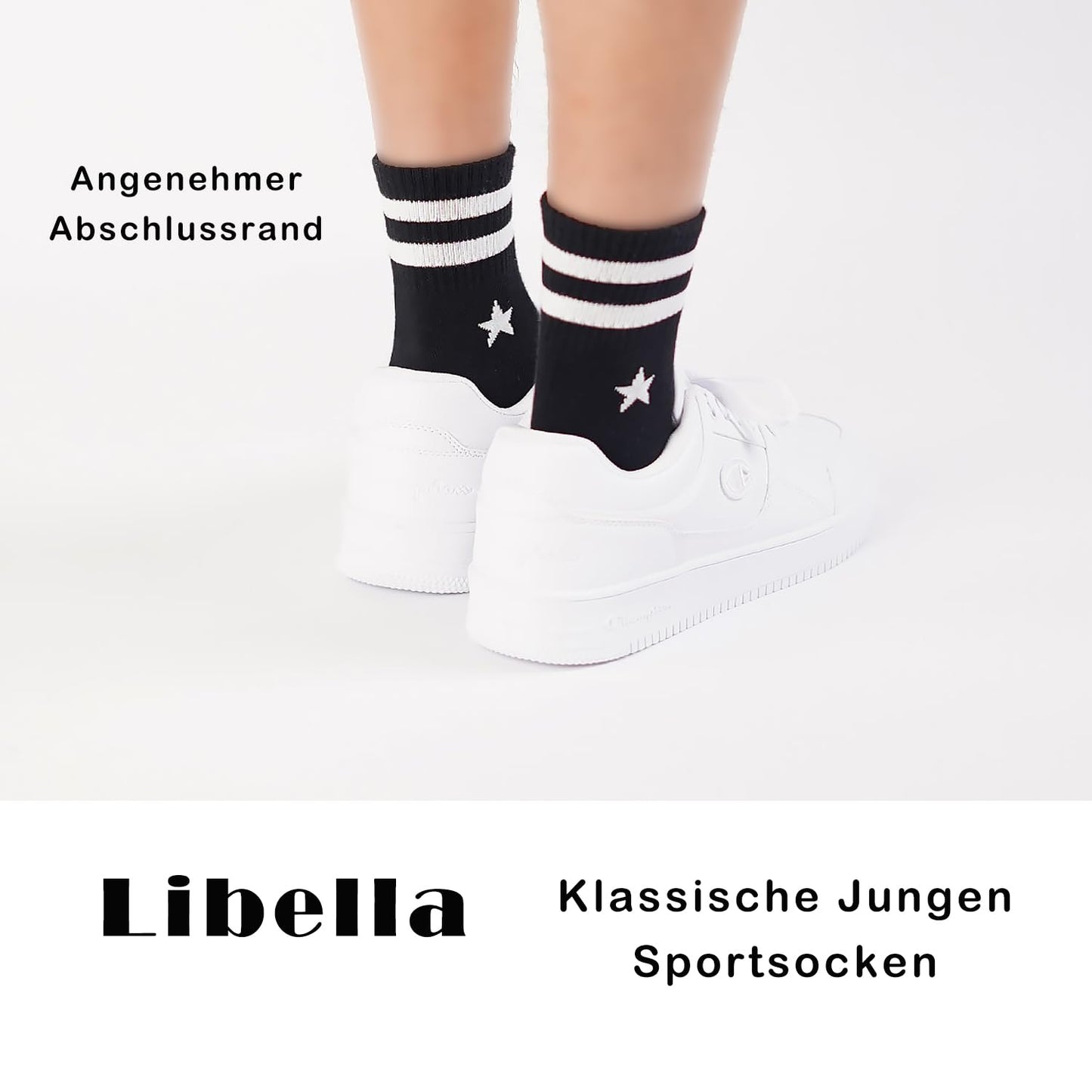 Libella 12 Paar Kindersocken Jungen Mädchen Sportsocken Fussball Wintersocken Baumwolle bunt Cotton modische makronen Füßlinge 2889VA