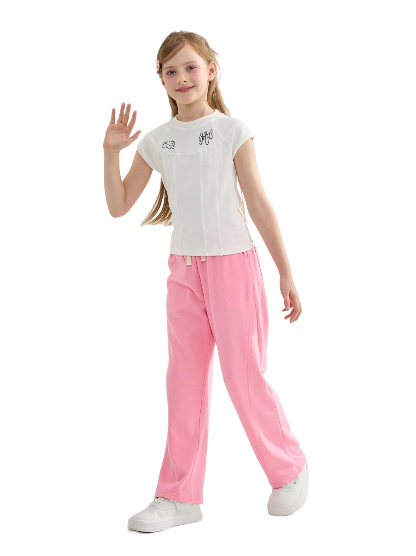 Rolanko Mädchen-Jogginghose mit Elastischem Bund, Lockere Passform, Sport-Jogginghose für Kinder, Lässiger Komfort