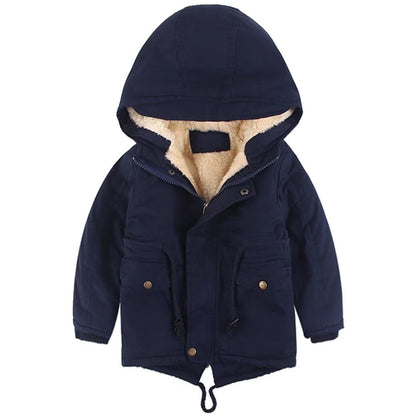 linboo Children's Winter Jacket Boys Girls Warm Lined Blouson Hoodie Thick Coat Parka Baby Winter Coats