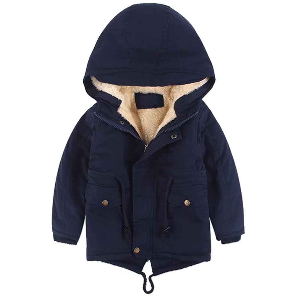 linboo Children's Winter Jacket Boys Girls Warm Lined Blouson Hoodie Thick Coat Parka Baby Winter Coats