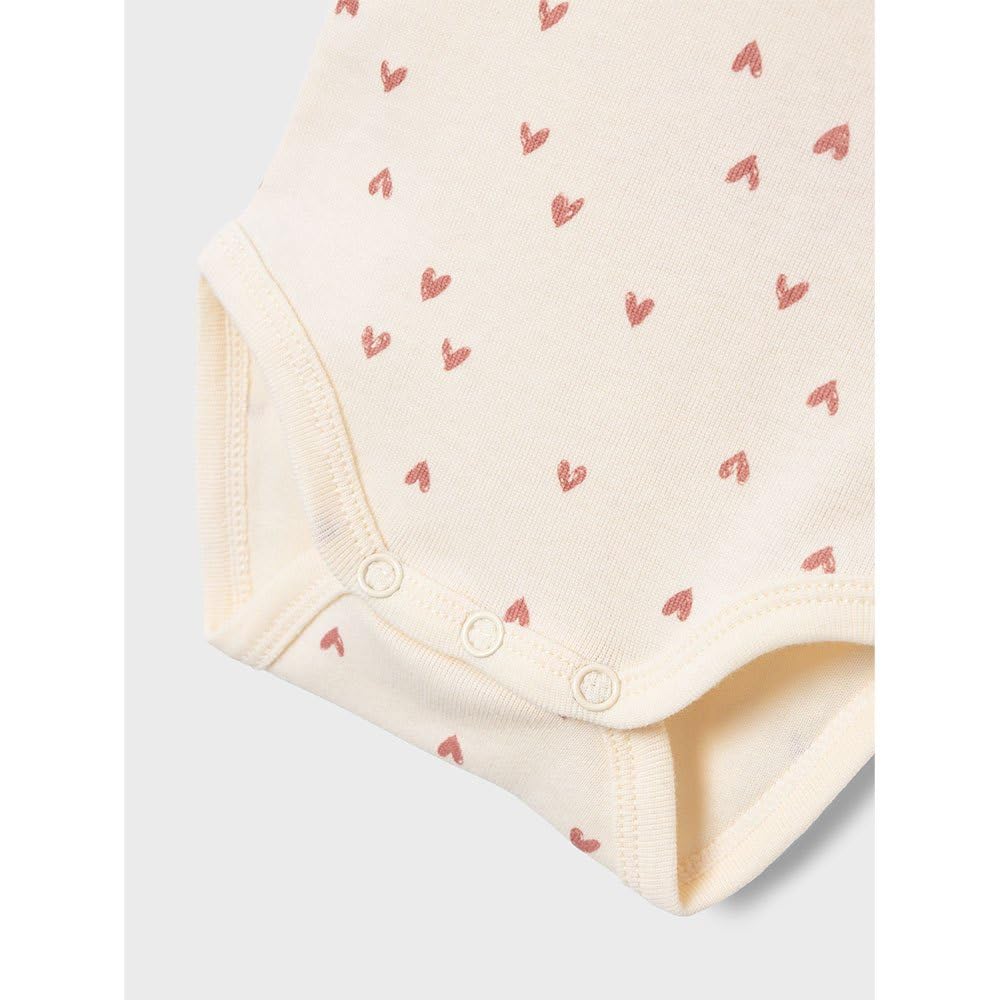 NAME IT Baby - Mädchen Nbfbody 2p Ls Buttercream Hearts Noos