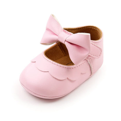 MASOCIO Babyschuhe für Mädchen mit Schleife – Rutschfeste Party Ballet Flats für Kleinkinder