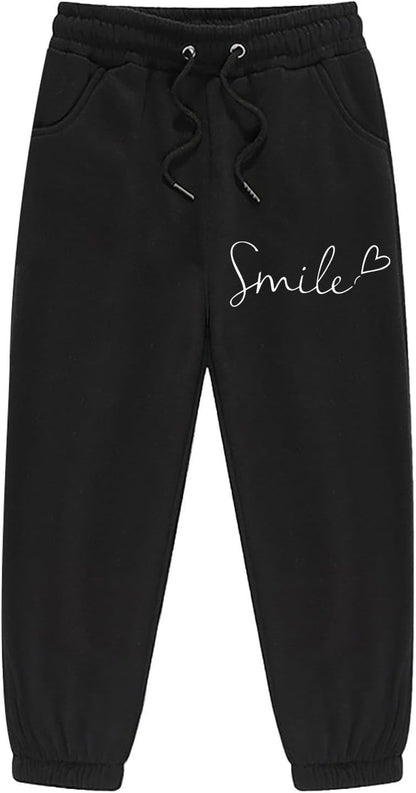Mädchen 2-teiliges Outfit Herbst Hoodie Lächeln Sweatsuit Sets Kinder 2025 mit Kapuze Ausgehen Sweatanzüge Sweatshirt mit Taschen Grafik Langarm Brief Kordelzug Sweatsuits Sets